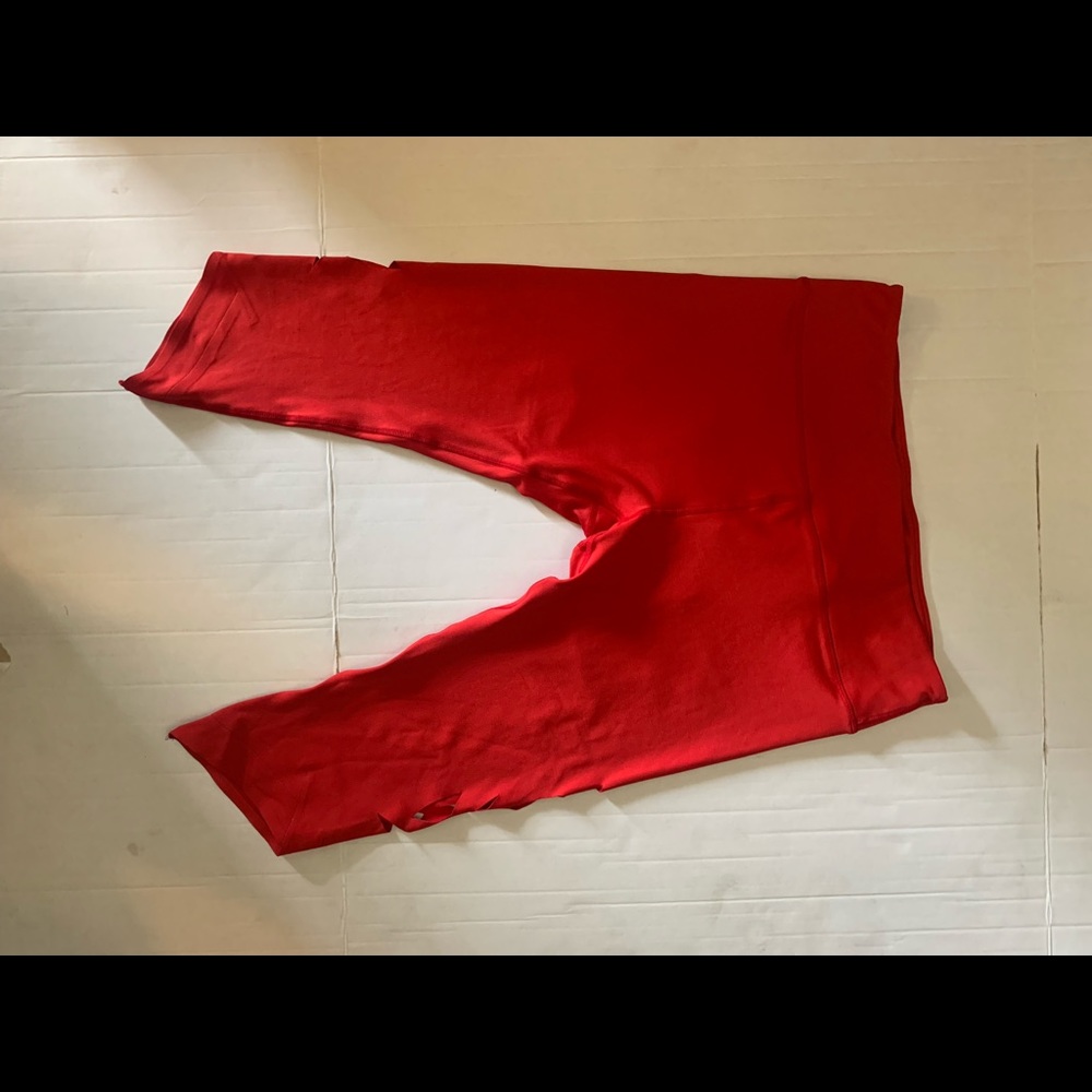 J. Nessa Haute Red Laser Cut Out Capri Size 2